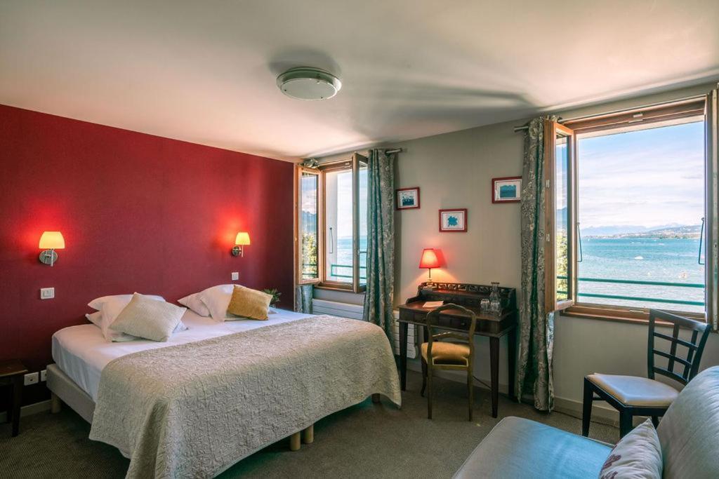 Hotel De La Plage Excénevex Exteriör bild